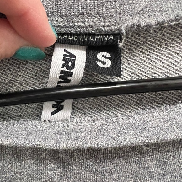 ARMADA | Grey Crewneck Sweatshirt With Asymmetrical Detail - Picture 2 of 3